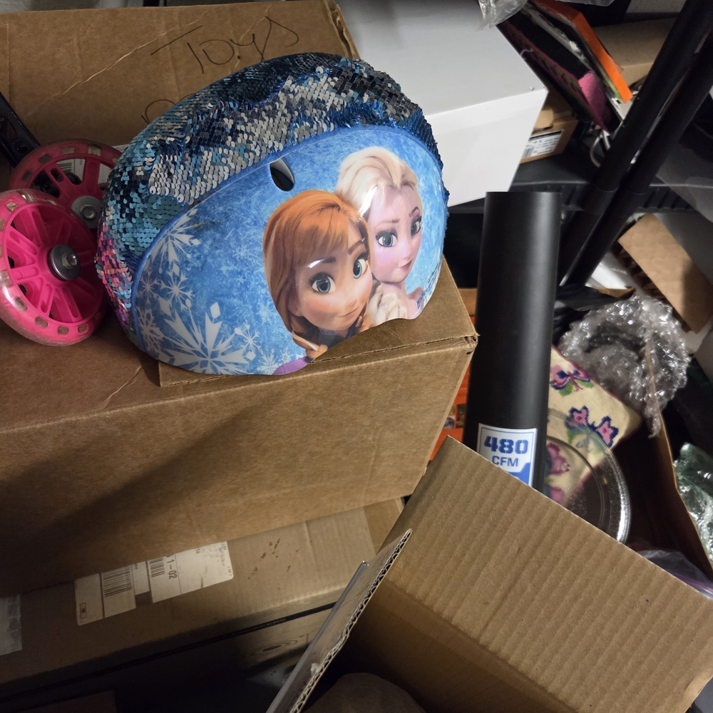 Frozen Kids Helmet with Blue and Pink Design
